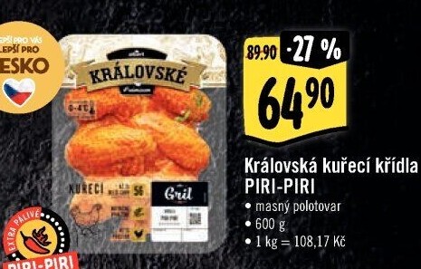 Kuřecí křídla Piri-Piri Královská Albert Gril