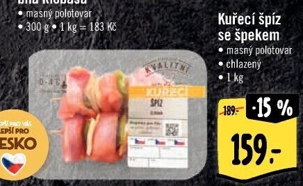 Kuřecí špíz se špekem Albert