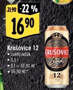 Pivo světlý ležák 12° Krušovice