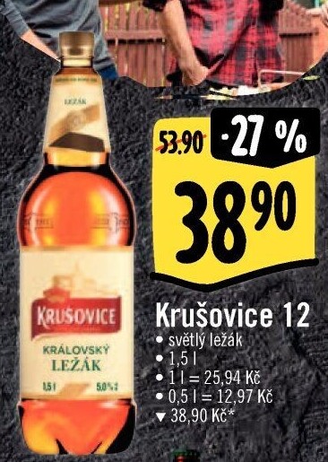 Pivo světlý ležák 12° Krušovice