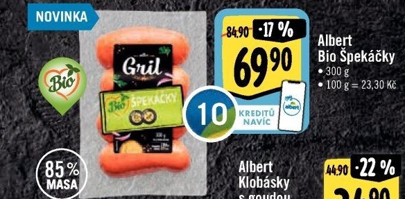 Špekáčky Bio Albert Gril