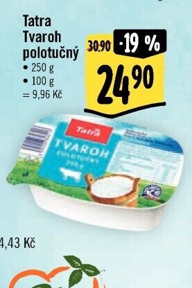 Tvaroh polotučný 3,5% Tatra