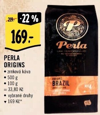 Zrnkové kávy Origins AH Perla