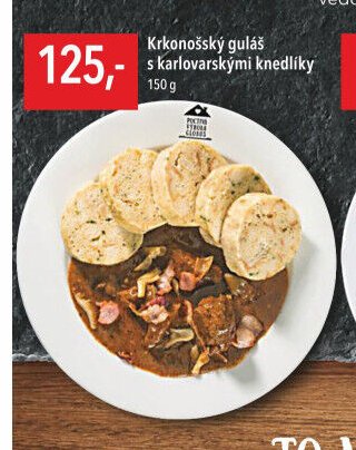 Krkonošský guláš s karlovarskými knedlíky