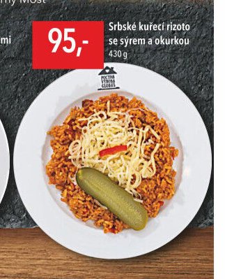 Srbské kuřecí rizoto se sýrem a okurkou
