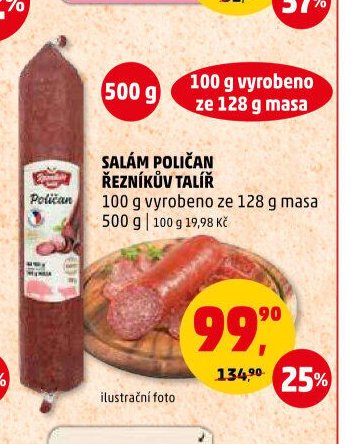 Salám Poličan Řezníkův talíř