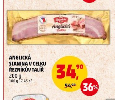 Anglická slanina v celku Řezníkův talíř