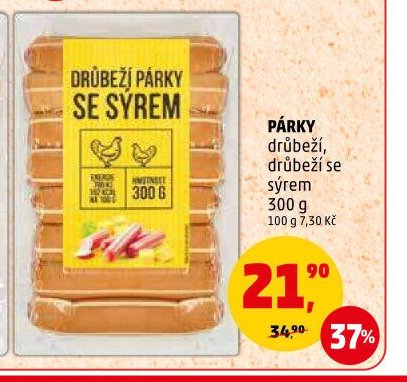 Párky drůbeží se sýrem Řezníkův talíř
