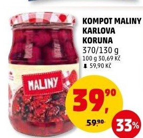 Kompot maliny Karlova Koruna