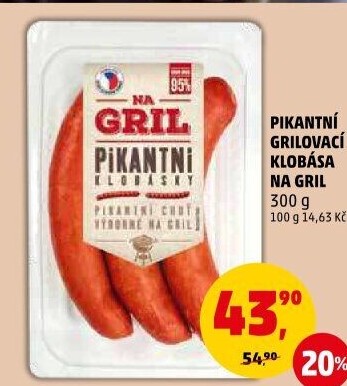 Pikantní klobása Na gril Penny