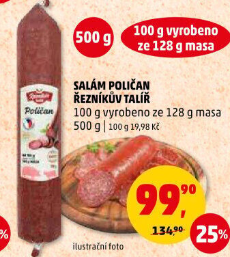 Salám Poličan Řezníkův talíř