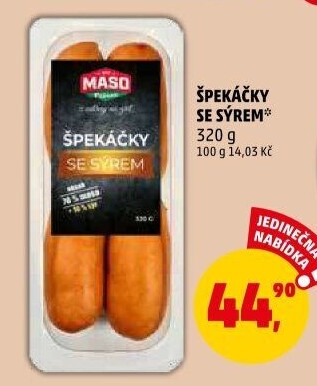 Špekáčky se sýrem Maso Příbram