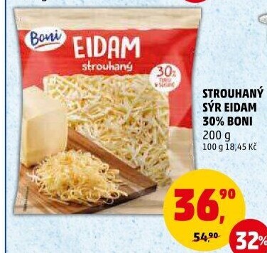 Sýr Eidam 30% strouhaný Boni