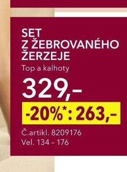 Set z žebrovaného žerzeje