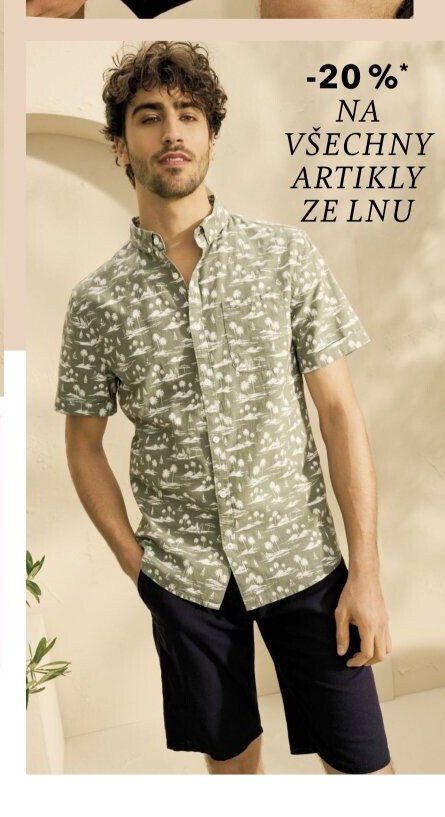 Lněná košile (se vzorem)