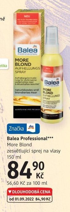 Balea Professional More Blond zesvětlující sprej na vlasy