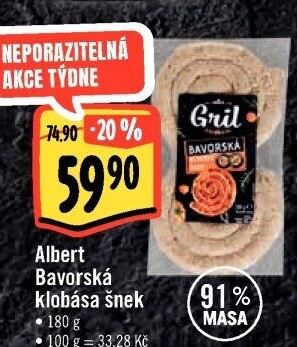 Bavorská klobása šnek Albert Gril