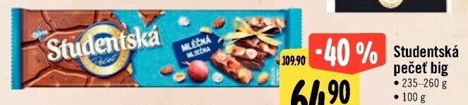 Čokoláda Studentská pečeť Orion