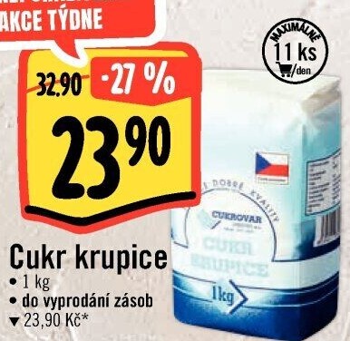 Cukr krupice Cukrovar Vrbátky