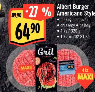 Hovězí burger Americano style Albert Gril