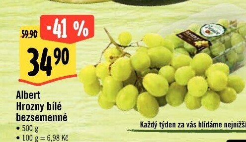 Hrozny bílé bezsemenné Albert