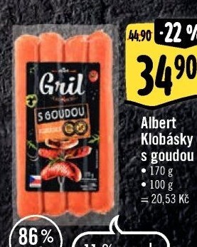 Klobása s goudou Albert Gril