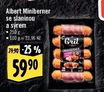 Miniberner se slaninou a sýrem Albert Gril
