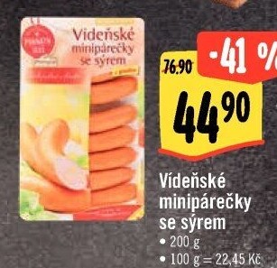 Minipárečky vídeňské se sýrem Ponnath