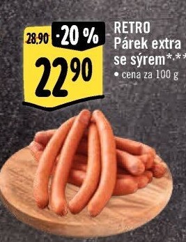 Párky extra se sýrem Albert Retro