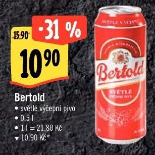 Pivo světlé výčepní Bertold