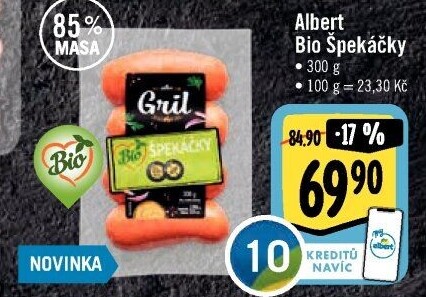 Špekáčky Bio Albert Gril