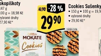 Sušenky Cookies Mokate Caffetteria