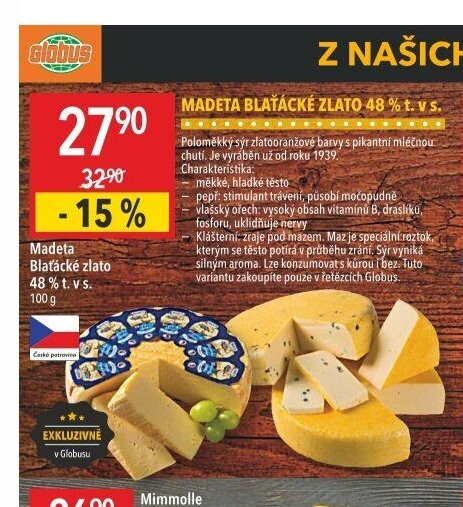 Madeta Blaťácké zlato 48 % t. v s.