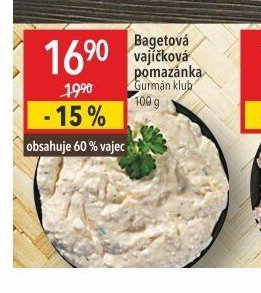 Bagetová vajíčková pomazánka Gurmán klub