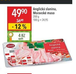 Anglická slanina, Moravské maso