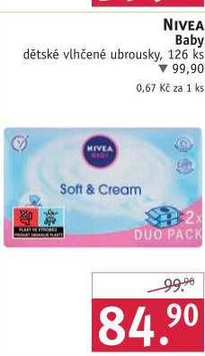 Vlhčené ubrousky dětské Nivea Baby