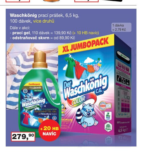 Waschkönig prací prášek, 6,5 kg