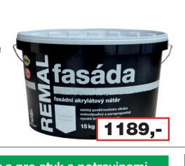 REMAL Fasáda moderní bílý akrylátový fasádní nátěr, 15 kg
