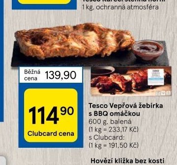 Tesco Vepřová žebírka s BBQ omáčkou