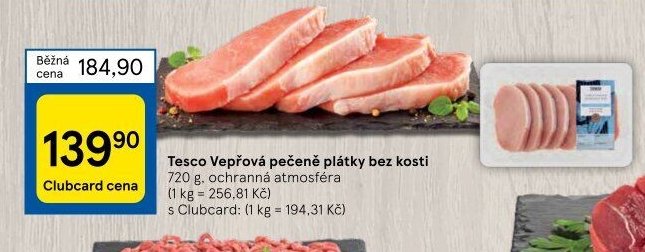 Tesco Vepřová pečeně plátky bez kosti