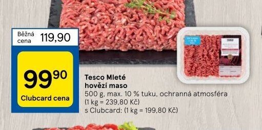 Tesco Mleté hovězí maso