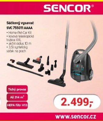Sencor Sáčkový vysavač SVC 7550TI AAAA
