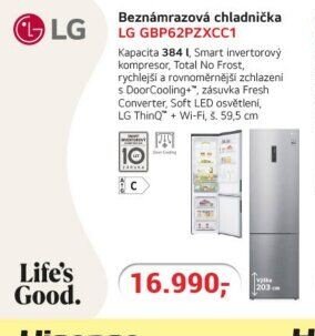 Beznámrazová chladnička LG GBP62PZXCC1