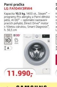 Parní pračka LG FA104V3RW4
