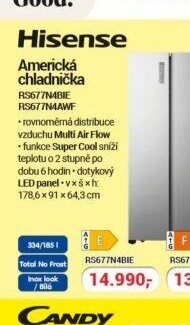 Hisense Americká chladnička RS677N4BIE