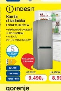 INDESIT Kombi chladnička LI9 S2E X