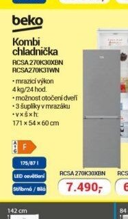 beko Kombi chladnička RCSA 270K30XBN