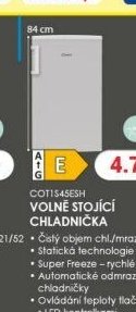 CANDY VOLNĚ STOJÍCÍ CHLADNIČKA COT1S45ESH