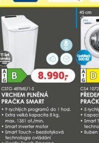 CANDY VRCHEM PLNĚNÁ PRAČKA SMART CSTG 48TME/1-S