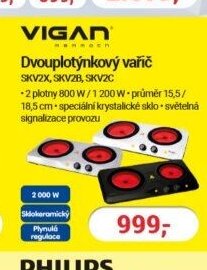 Vigan Dvouplotýnkový vařič SKV2X
